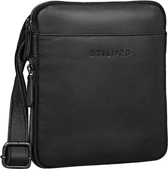 STILORD Carson Mens Small Satchel Bag Leather Vintage Messenger Bag Shoulder Bag Cross Body Cross Over for Men in Genuine Leather, Colour:black