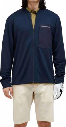 Peak Performance Mid Layer Jacket In Salute Blue