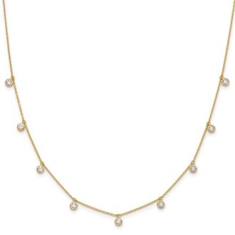 Diamond2Deal 14k Yellow Gold 1 1/6 Ct Lab Grown Diamond Nine Station Necklace 18 Clarity VS, Color D-E