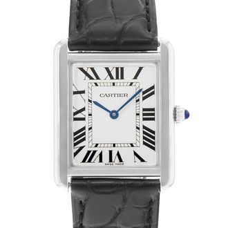 Cartier Pre-owned Cartier Tank Solo Quartz Silver Dial Mens Watch WSTA0028