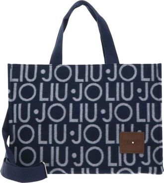 Liu Jo Tote Logo Allover - - Bags - Donna - Blu - ONE SIZE