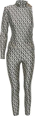 Elisabetta Franchi Body en legging met monogramprint - Zwart