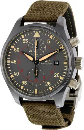IWC Pre-owned IWC Pilot Top Gun Miramar Chronograph Anthracite Dial Mens Watch IW389002