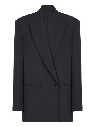 Balmain Grain De Poudre blazer met dubbele rij knopen - Zwart