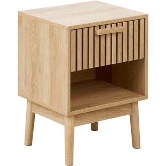 Beliani 1 Drawer Bedside Table LYNWOOD Light Brown