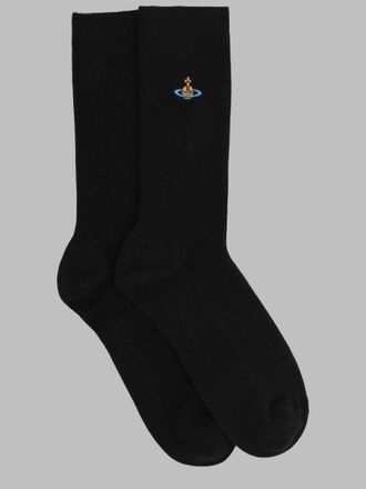 Vivienne Westwood Logo-Embroidered Cotton-Blend Socks - Black