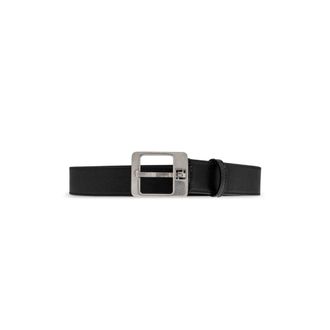 Fendi FF Monogram Buckle Leather Belt - Heren - Riemen - Zwart - 100 CM - Leer - Accessoires