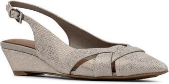 Donald J Pliner Barbee Slingback Wedge Pump in Pewter at Nordstrom, Size 7.5