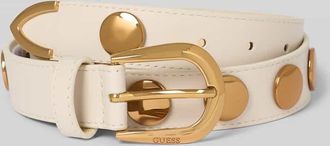 Guess G&uuml;rtel aus Leder mit Logo-Pr&auml;gung in Offwhite, Gr&ouml;&szlig;e XS