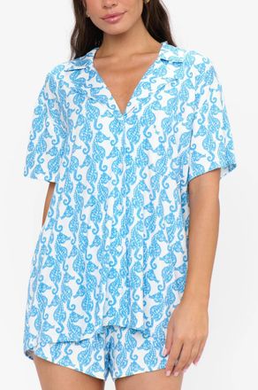 Show me your Mumu Sunday Morning Pajama Set In Seahorse Jersey