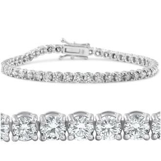Pompeii3 6.25 Ct Diamond Tennis Bracelet 7 One Row Natural Round Diamonds 14K White Gold