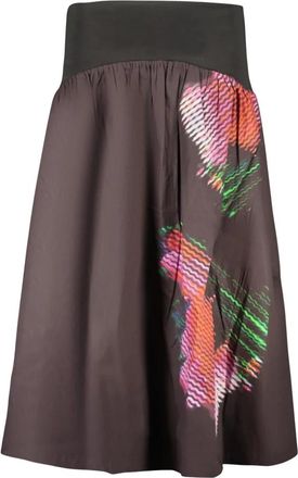 Desigual Fal Cane Midi Rok - Dames - Midirokken - Zwart - XS - Katoen - Rokken