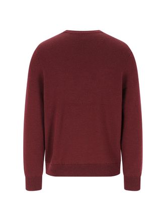 A.P.C. Logo-Embroidered Virgin Wool Sweater - Red