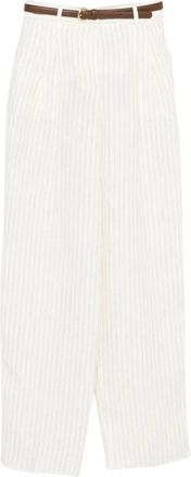 Max Mara Dames, Broeken, Wit, Maat: XS Linnen