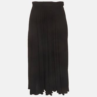 Maison Margiela Maison Martin Margiela Black Stretch Crepe Plisse Midi Skirt