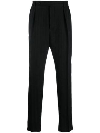 Saint Laurent pinstripe straight-leg trousers - Black
