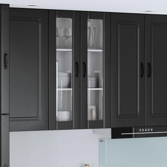 vidaXL Vidaxl Mobile In Vetro Da Parete Lucca Nero 60 X 31 X 100 Cm