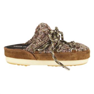 Moon Boot Womens Full Moon Wool Mules In Sigaro