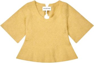 Munthe Rondgebreide bovenkleding - Dames - Ronde hals truien - Geel - M - Truien & Vesten