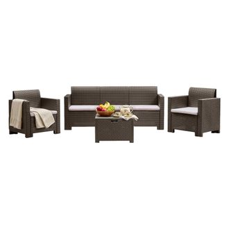 Dmora Sal&oacute;n De Exterior Admiral, Sal&oacute;n Al Aire Libre, Conjunto De Balc&oacute;n O Jard&iacute;n, Composici&oacute;n De Sal&oacute;n Exterior, Made In Italy, T&oacute;rtola - Dmora
