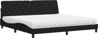 vidaXL Vidaxl - Cama Con Colch&oacute;n Tela Negro 200x200 Cm