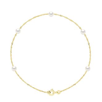 Ateliers Saint Germain Armband - 5 Echte Gecultiveerde Zoetwaterparels Rond 4-5 mm