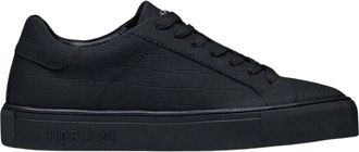 Hide & Jack Black Essence Leather Low-Top Sneakers