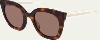 Gucci Colorblock Acetate Square Sunglasses