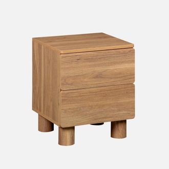 Sweeek Mesita De Noche De Madera Con 2 Cajones