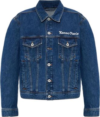 Kenzo Giacca denim con ricamo - Blu