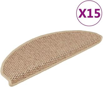 vidaXL Vidaxl - Alfombrilla Autoadhesiva Escalera Sisal 15 Uds Arena 65x21x4 Cm