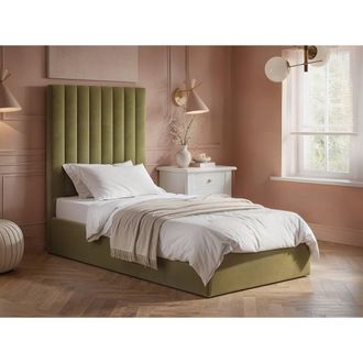 Flair Everley Single Ottoman Bed in Green