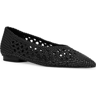 Rebecca Minkoff Bellerina Pointed Cap Toe Flat in Black at Nordstrom, Size 11
