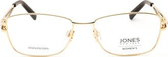 Jones New York VJON500 Rectangular Metal Eyeglasses - Gold