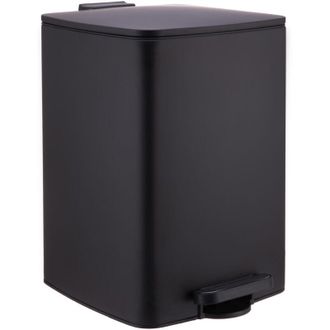 Relaxdays Relaxdays pattumiera cucina 20 L, chiusura soft, secchio interno rimovibile, finitura opaca, pedale, quadrata, nera