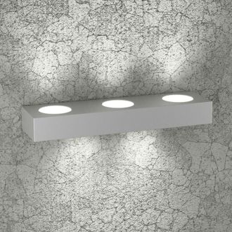 Top-Light Applique moderna top light beaside 1190 a5 gx53 led metallo biemissione lampada parete, finitura metallo grigio