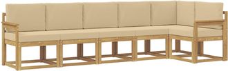 vidaXL Conjunto De Sof&aacute;s De Exterior 6 Uds. Y Beige Poli&eacute;ster Vidaxl