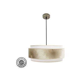 Fabrilamp Abrila Colgante Con Doble Pantalla Modelo Nepal Dorado