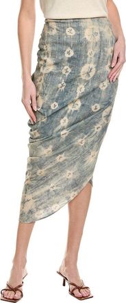 Just Bee Queen Noor Linen-Blend Midi Skirt