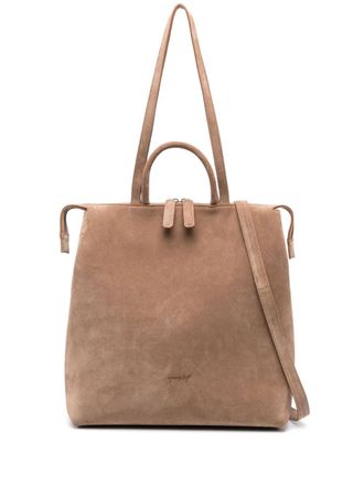 Mars&egrave;ll 4 Lunga suede tote bag - Brown