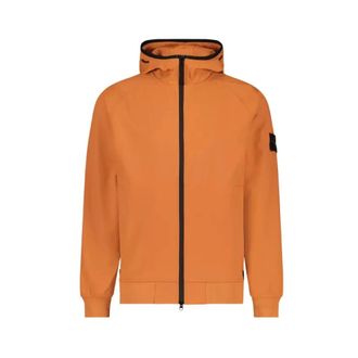 Stone Island Rain Jackets, male, Orange, S, Light Soft Shell Jacket