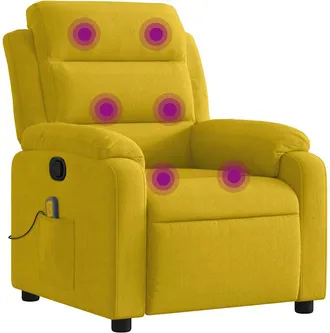 vidaXL Vidaxl - Sill&oacute;n De Masaje Reclinable De Terciopelo Amarillo