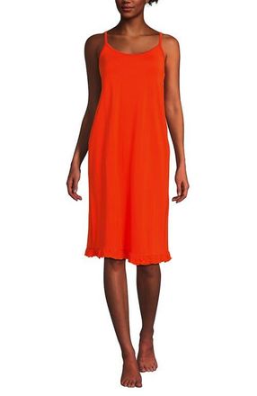 Lands End Cooling Knee Length Slip Nightgown in Vivid Tangerine at Nordstrom, Size X-Large P