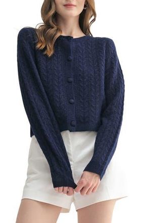 All in Favor Cable Cardigan in Navy at Nordstrom Rack, Size X-Large
