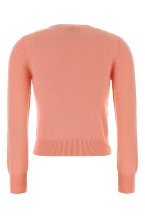 Miu Miu Virgin Wool V-Neck Sweater - Orange