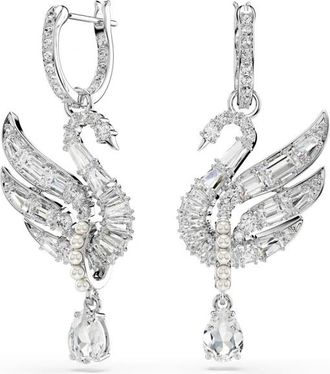 Swarovski Transparante Oorbellen voor Vrouwen - Dames - Oorbellen - Grijs - ONE Size - Accessoires