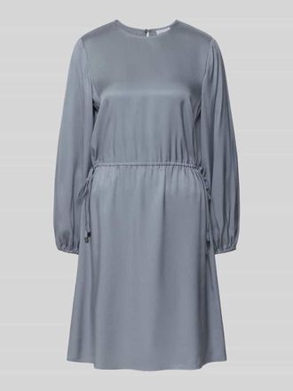 Comma Knielanges Kleid mit Tunnelzug in Rauchblau, Gr&ouml;&szlig;e 34