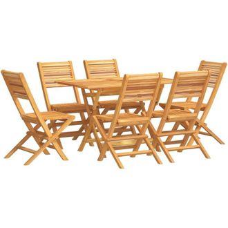 vidaXL Juego De Comedor De Jard&iacute;n 7 Piezas Madera Maciza De Teca Vidaxl