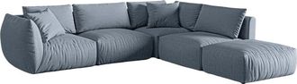 MICADONI Modulares 4-Sitzer Design Ecksofa Chris mit Ottomane und Eckteil rechts - Strukturstoff