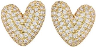 Panacea Pavé Bubble Heart Stud Earrings in Gold at Nordstrom